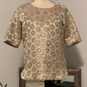 NWOT J. Crew Gold Leopard Blouse